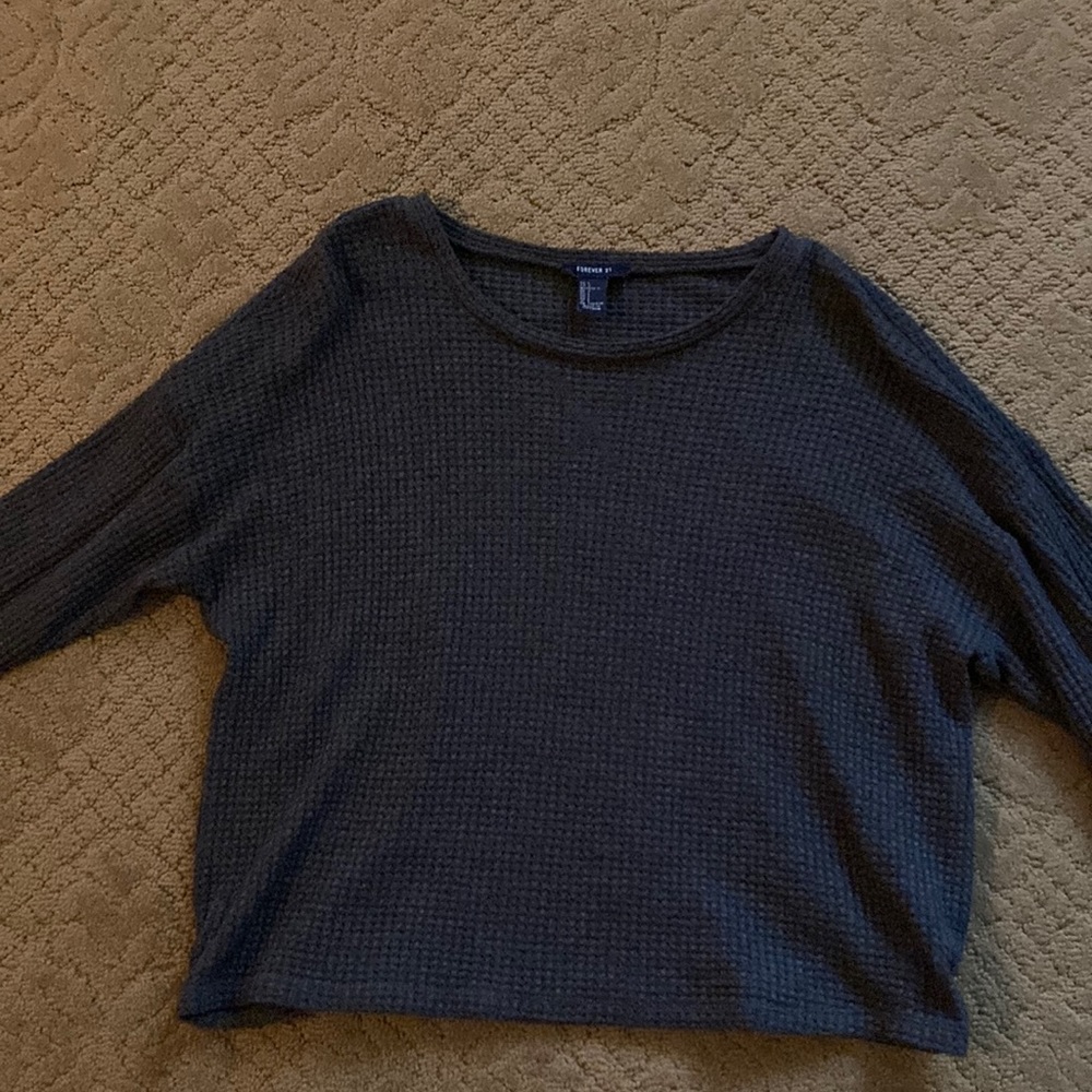 Forever 21 grey waffle knit sweater